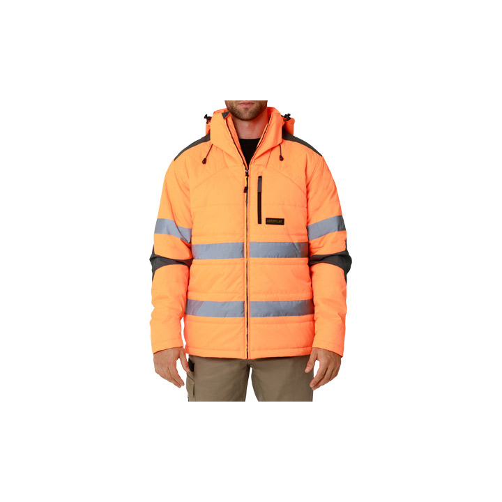 Caterpillar Clothing Karachi - Caterpillar Hi Vis Boreas Taped Mens Jackets Orange (798514-OVQ)